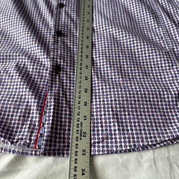 Daniel Hechter‎ Paris Men's Polka Dot Casual Dress Shirt Purple XLT Flip Cuffs - Picture 12 of 16